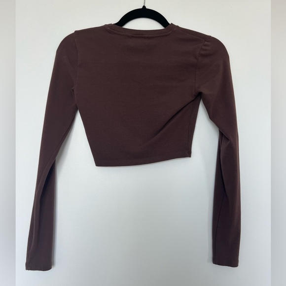 Zara brown cotton crop top. Good condition. Size M. - Picture 3 of 3